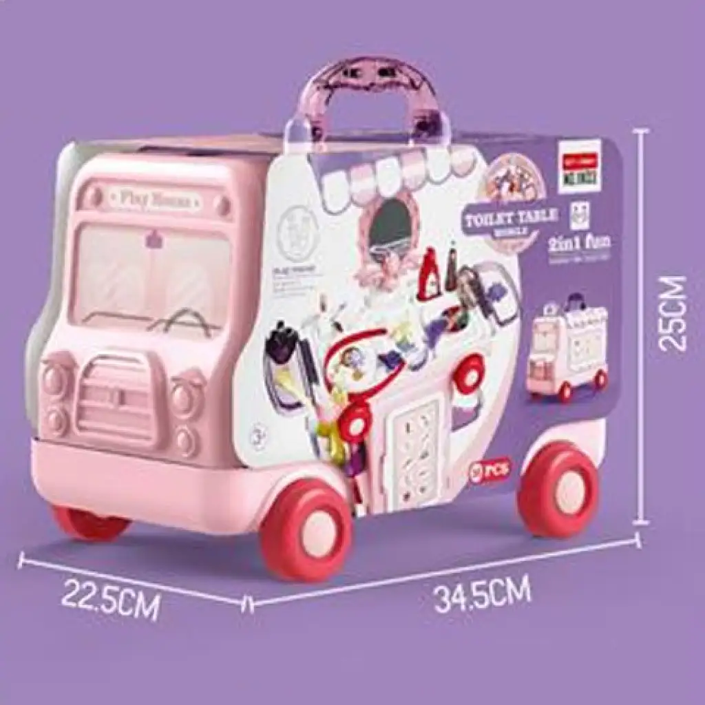 Schönheitsset in rosa rollendem Aufbewahrungsbehälter, 36-teilig kép 2