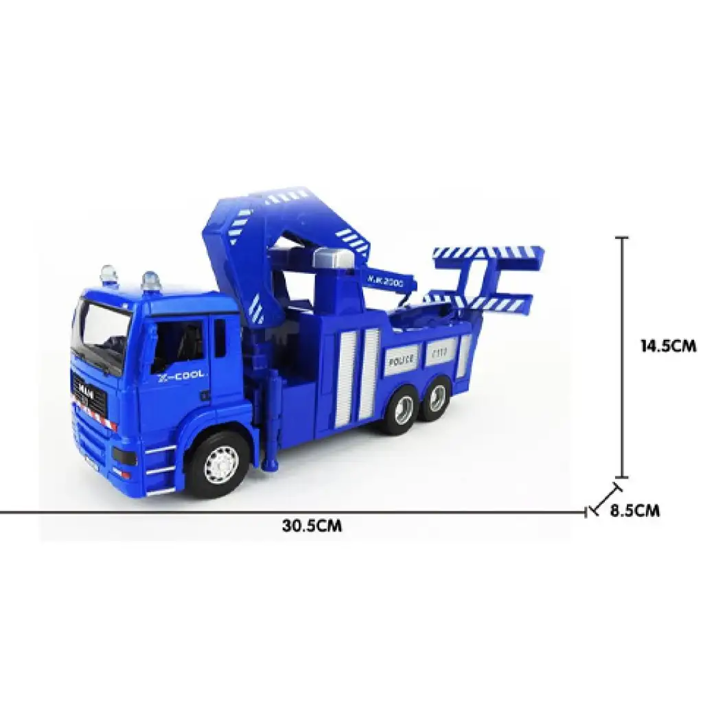 Schwungrad-Polizeiauto-Abschleppwagen 30cm kép 2