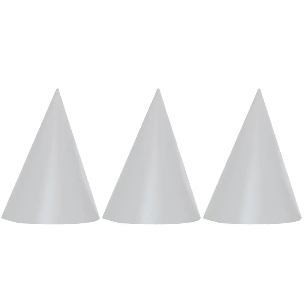 Silberfarbene Partyhüte 6er-Set