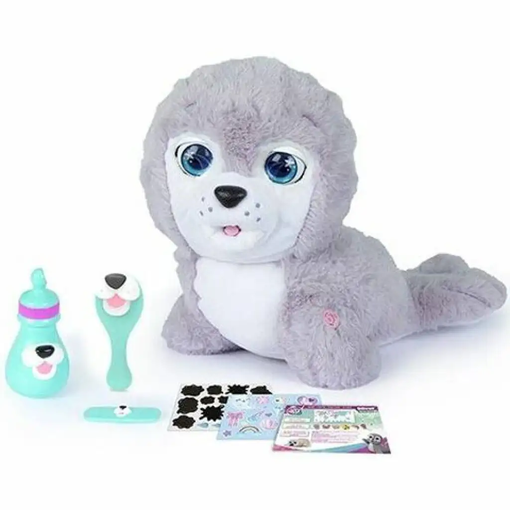 Silberner interaktiver Plüsch-Babyrobbe kép 3