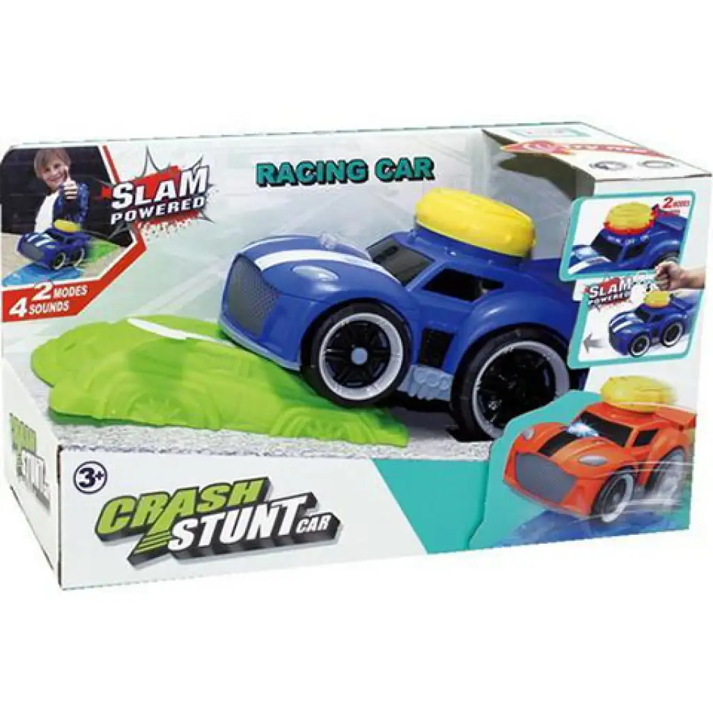 Slam Power blaues Rennauto mit Sound