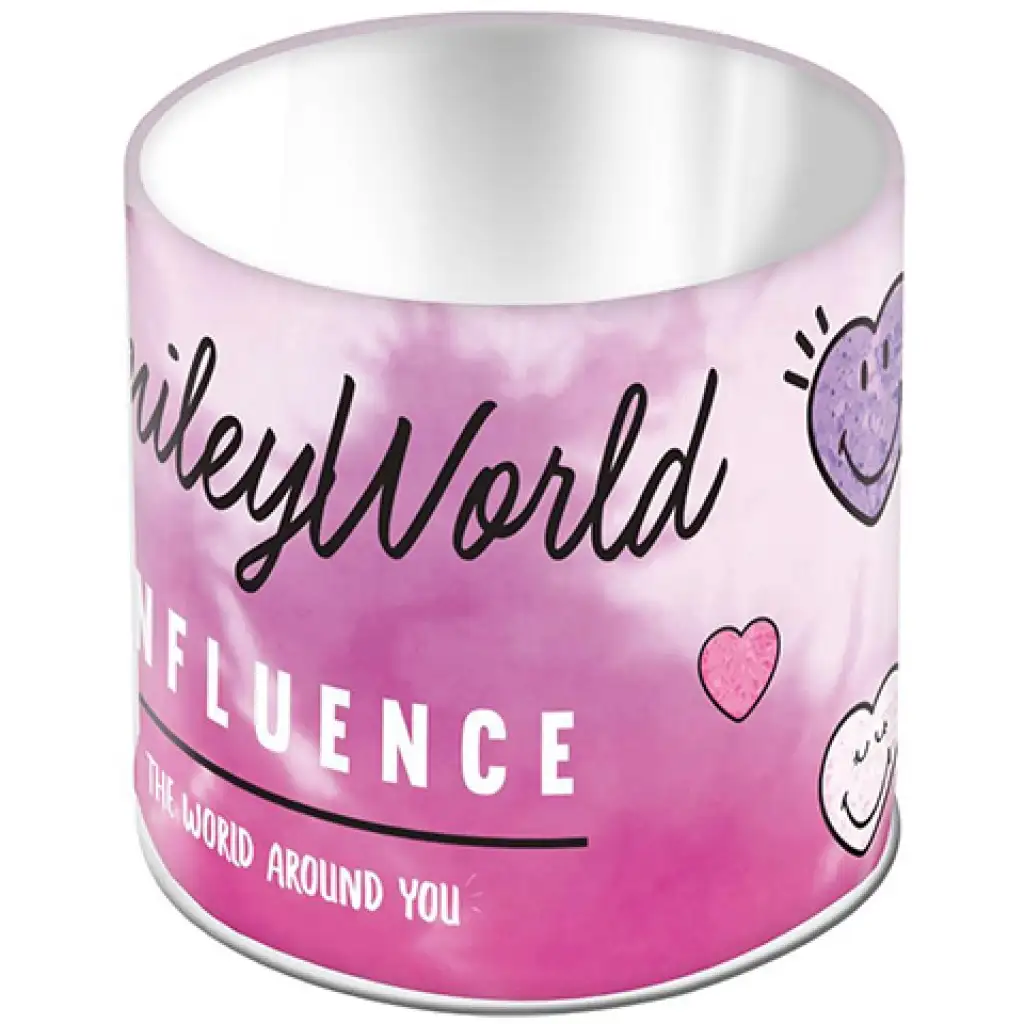 Smile rosa Metall Tischstifthalter 10x11cm