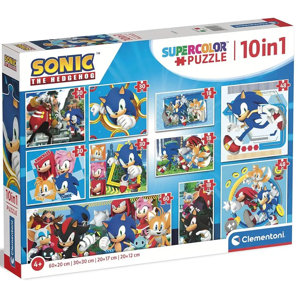 Sonic der Igel 10-in-1 Supercolor Puzzle - Clementoni