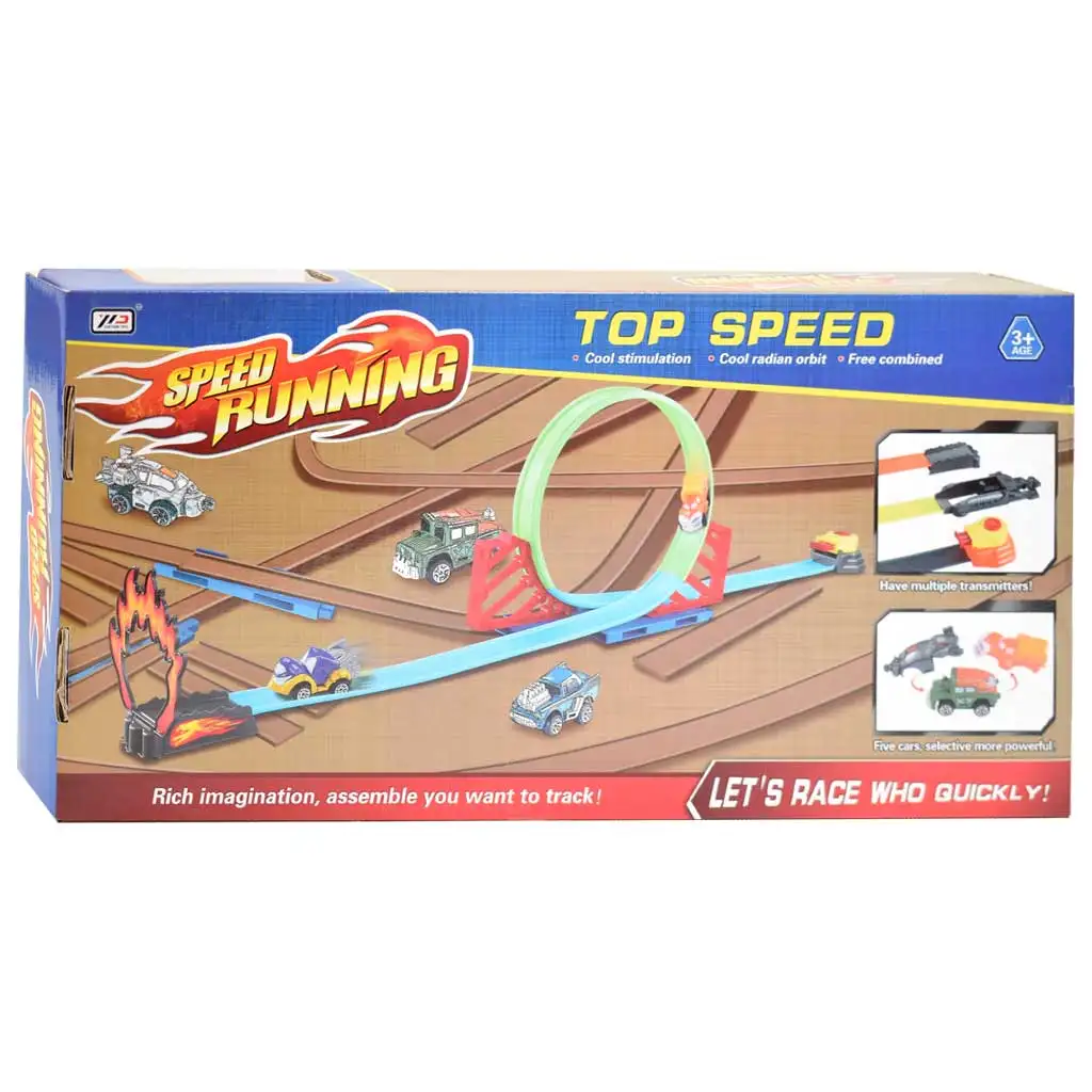Speed Running Rennstrecken-Set mit 360-Grad-Schleife und 1 abschießbarem Auto 1/64 kép 2