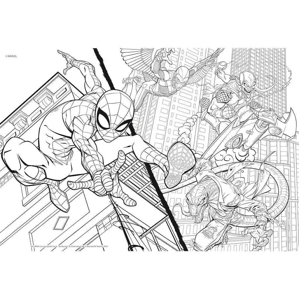 Spider-Man 2-in-1 108-teiliges Puzzle und Malbuch 50x35cm – Lisciani kép 2