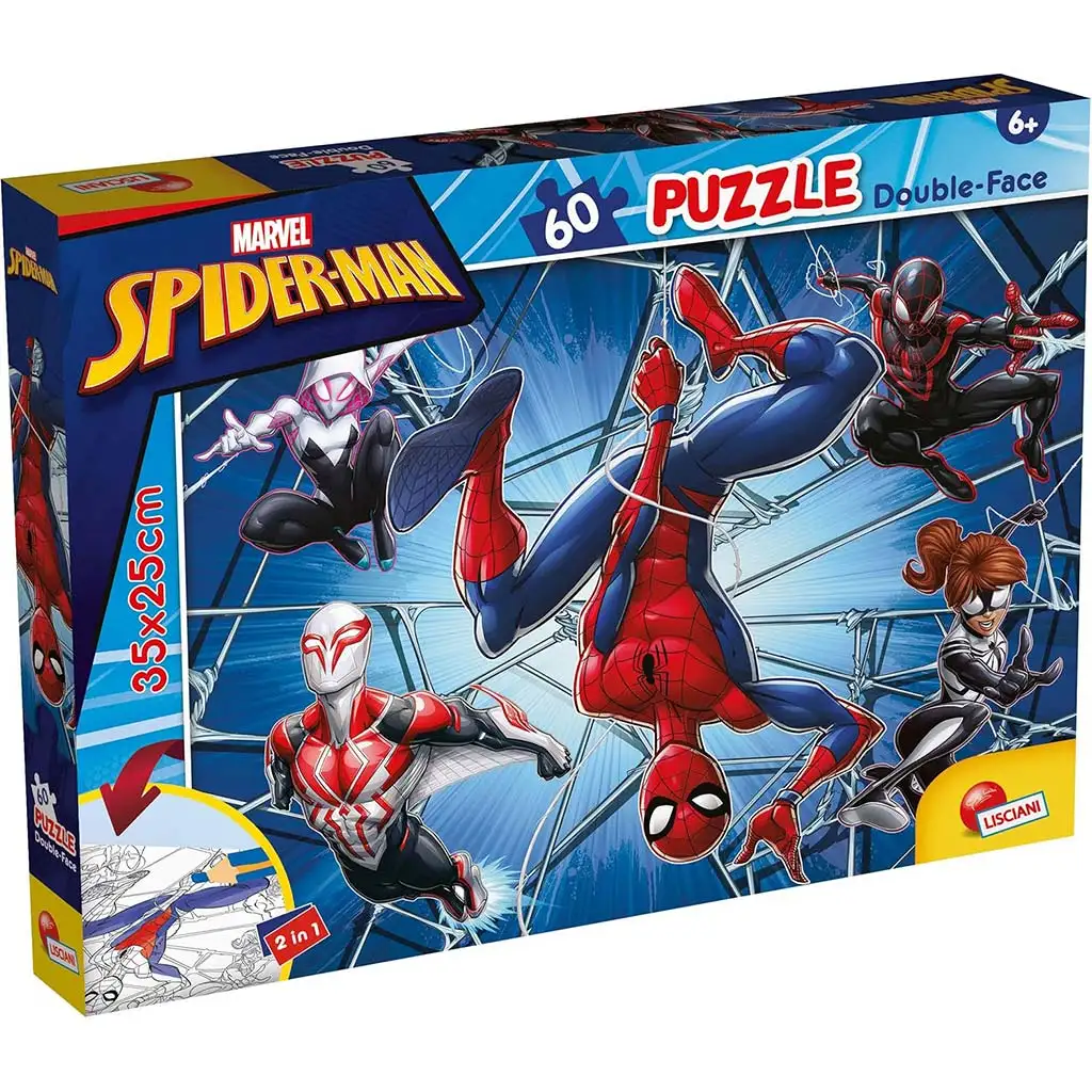 Spider-Man 2-in-1 60-teiliges Puzzle und Malbuch 35x25 cm - Lisciani