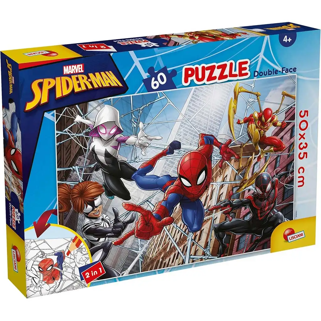 Spider-Man 2-in-1 60-teiliges Puzzle und Malbuch 50x35cm - Lisciani