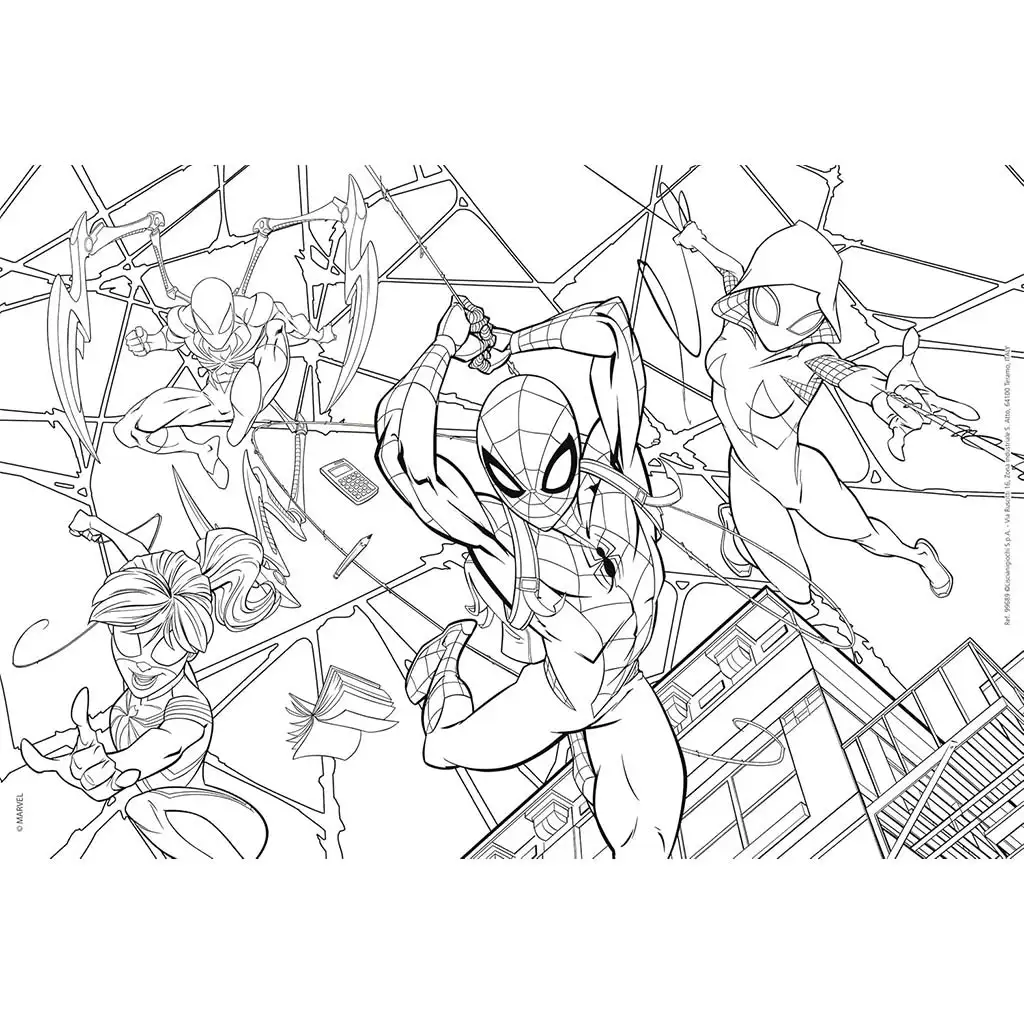 Spider-Man 2-in-1 60-teiliges Puzzle und Malbuch 50x35cm - Lisciani kép 2