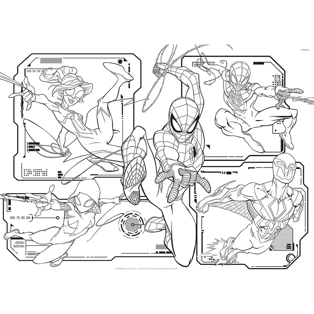 Spider-Man 2-in-1 Maxi 108-teiliges Puzzle und Malset 70x50cm – Lisciani kép 2