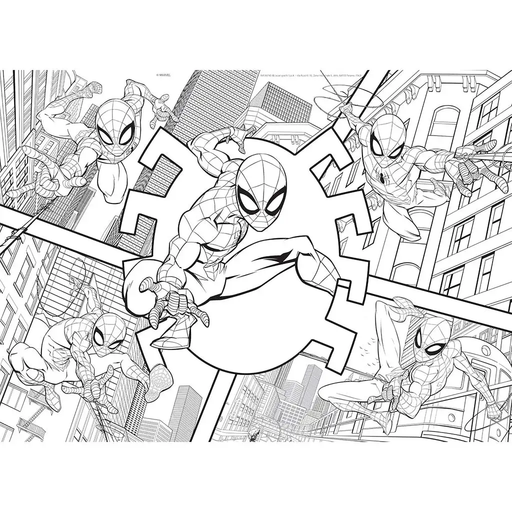 Spider-Man 2-in-1 Maxi 24-teiliges Puzzle und Malset 70x50cm - Lisciani kép 2