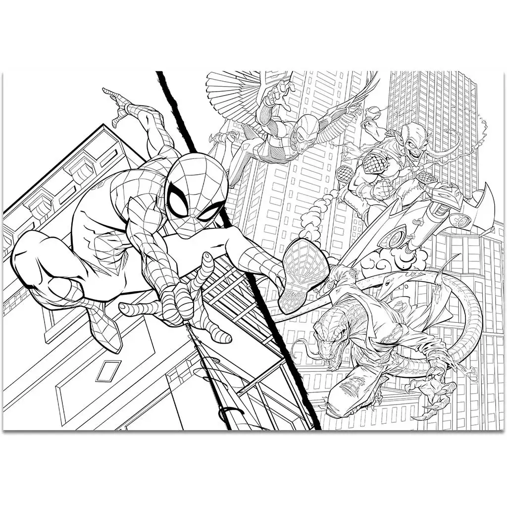 Spider-Man 2-in-1 Maxi 4x48-teiliges Puzzle und Malbuch 35x25cm – Lisciani kép 4