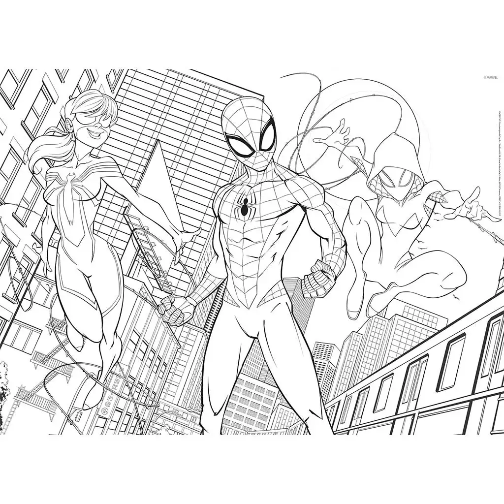 Spider-Man 2-in-1 Maxi 60-teiliges Puzzle und Malset 70x50cm – Lisciani kép 2