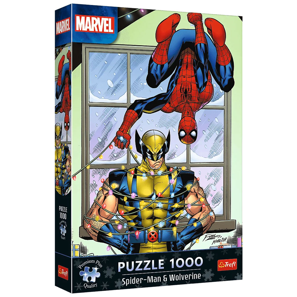 Spider-Man und Wolverine Weihnachten 1000-teiliges Premium Plus Quality Puzzle – Trefl