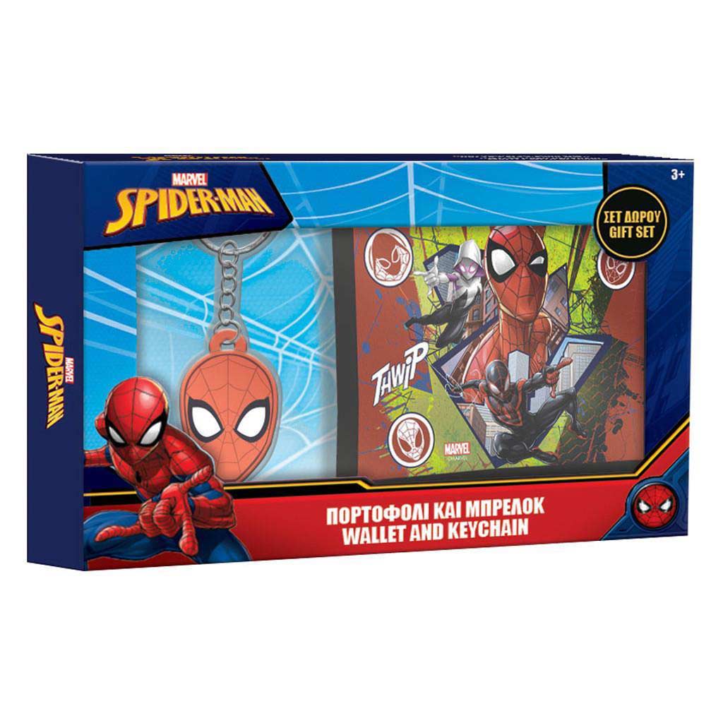 Spiderman-Geldbörse mit Schlüsselanhänger Geschenkset
