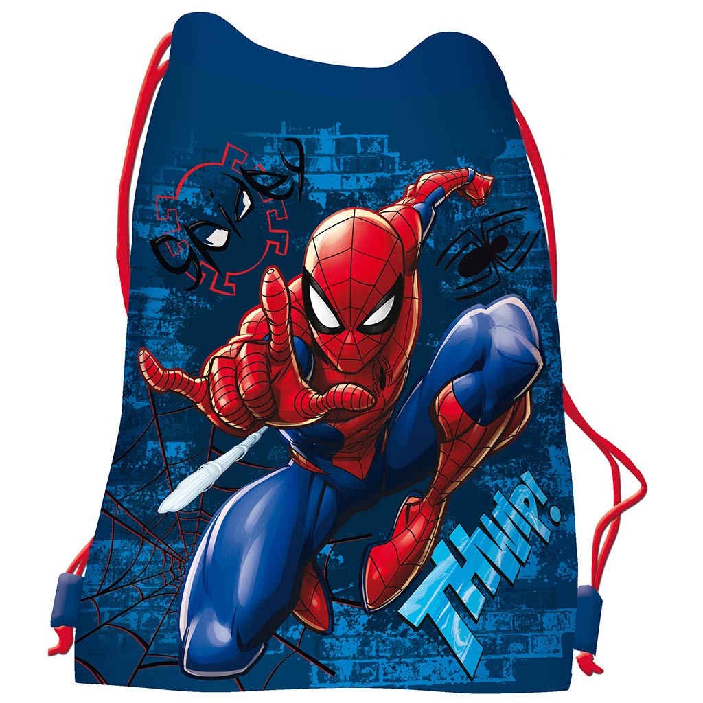 Spiderman blauer Turnbeutel, Sportbeutel 33x44cm