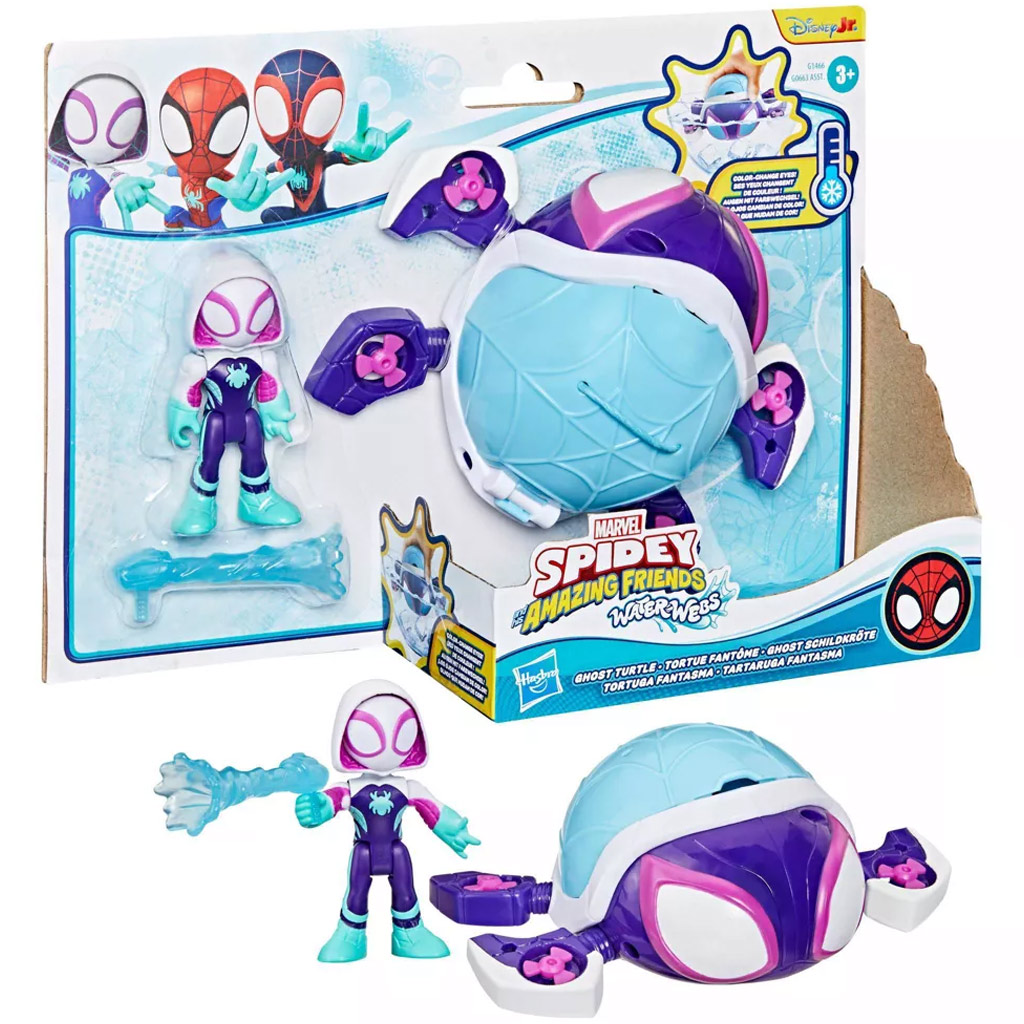 Spidey und seine Super-Freunde: Waterwebs-Figuren und Farbwechsel-Fahrzeuge – Ghost Turtle – Hasbro