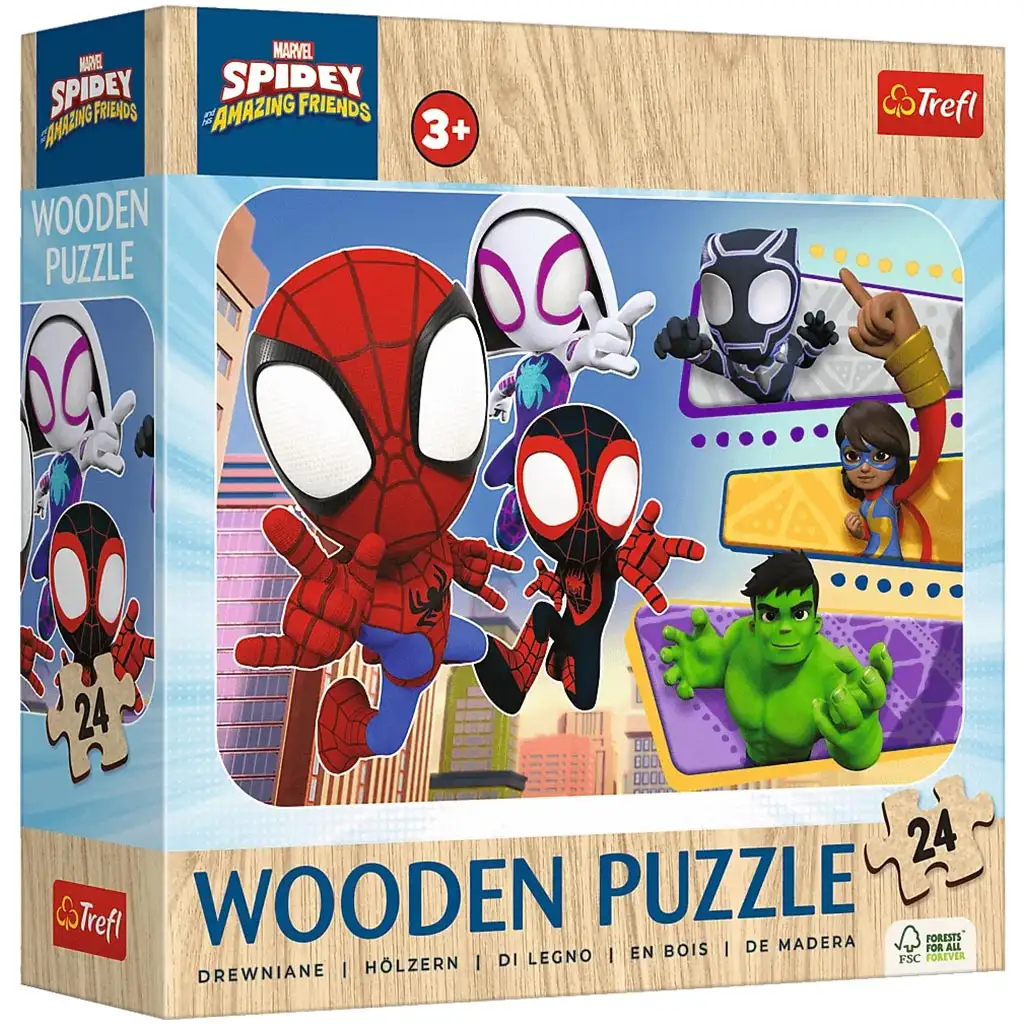 Spidey und seine erstaunlichen Freunde 24-teiliges Holzpuzzle - Trefl