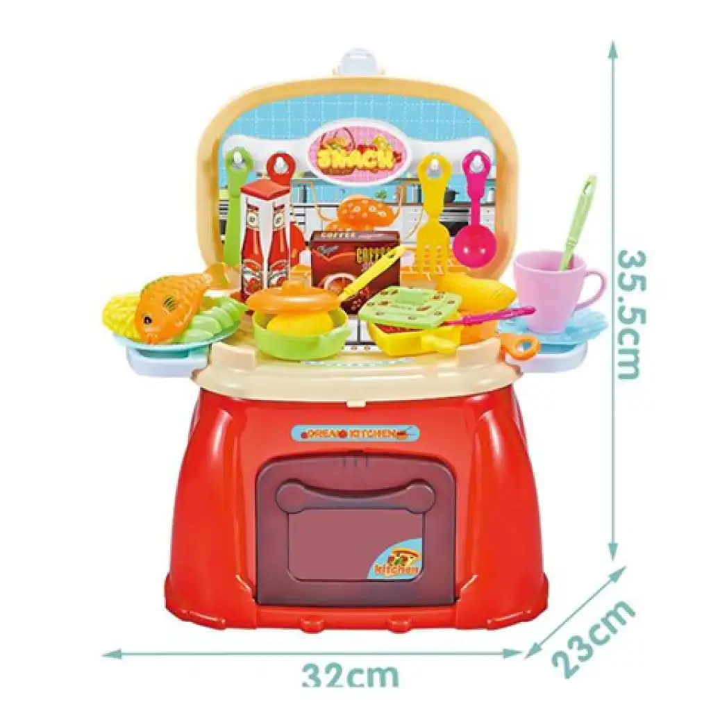Spielküchenset in tragbarem Hocker 32x35,5x23cm kép 2