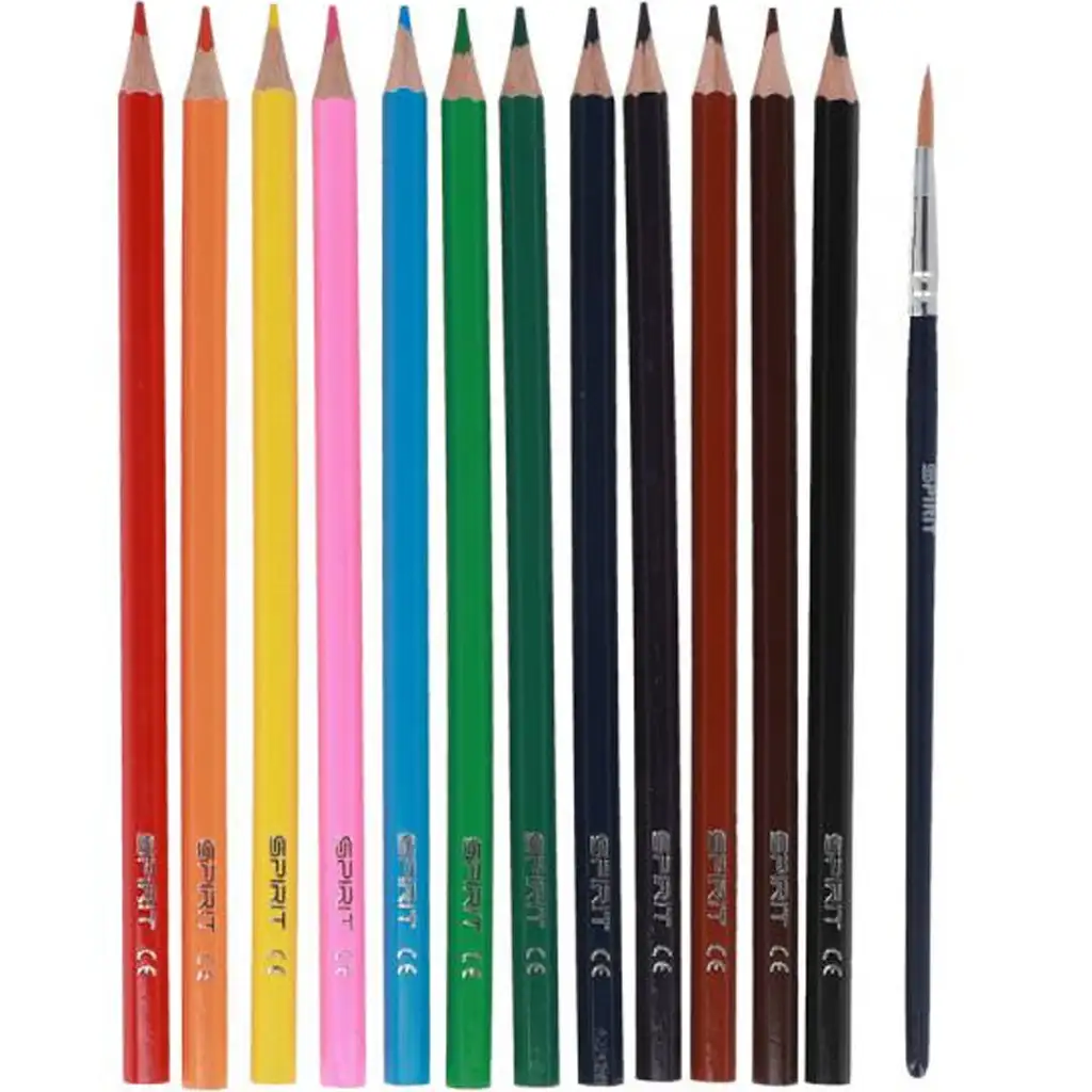 Spirit: 12-teiliges Aquarell-Dreikant-Buntstift-Set mit Pinsel kép 2