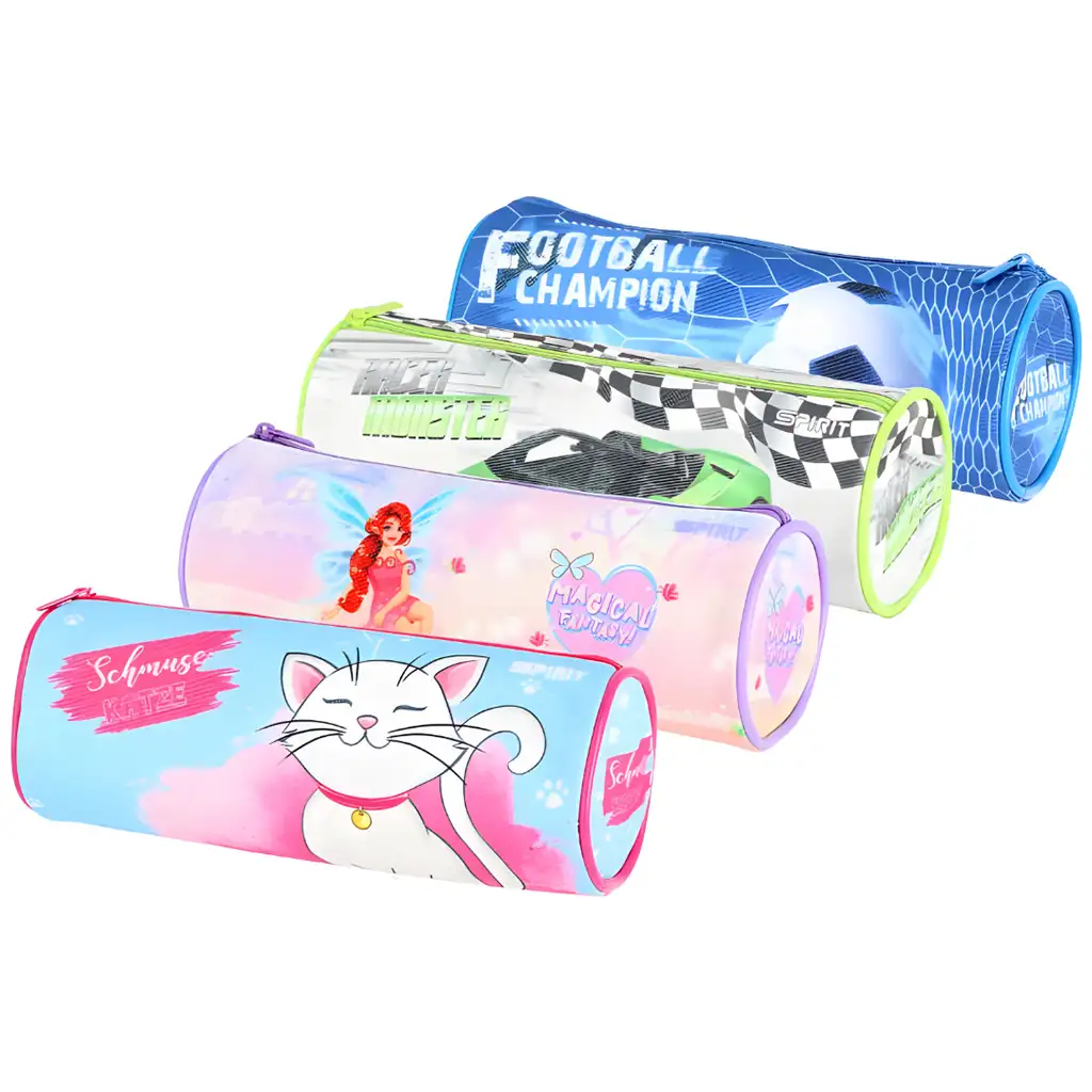 Spirit: All Star zylindrische Federmappe in vier Varianten 7x7x21cm