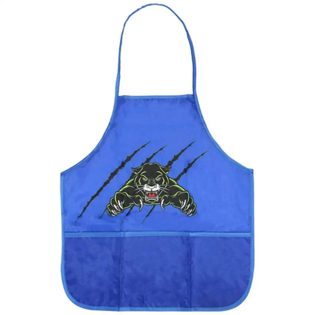 Spirit: Blaue Schürze mit Panthermuster