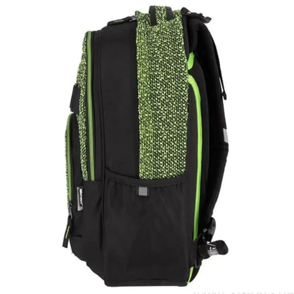 Spirit: Campus grün-schwarzer abgerundeter Schulranzen, Rucksack 46x32x19cm kép 3
