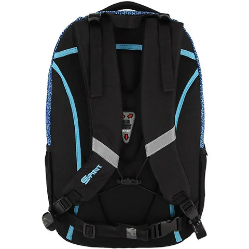 Spirit: Campus schwarzer und blauer abgerundeter Schulranzen, Rucksack 46x33x22cm kép 2