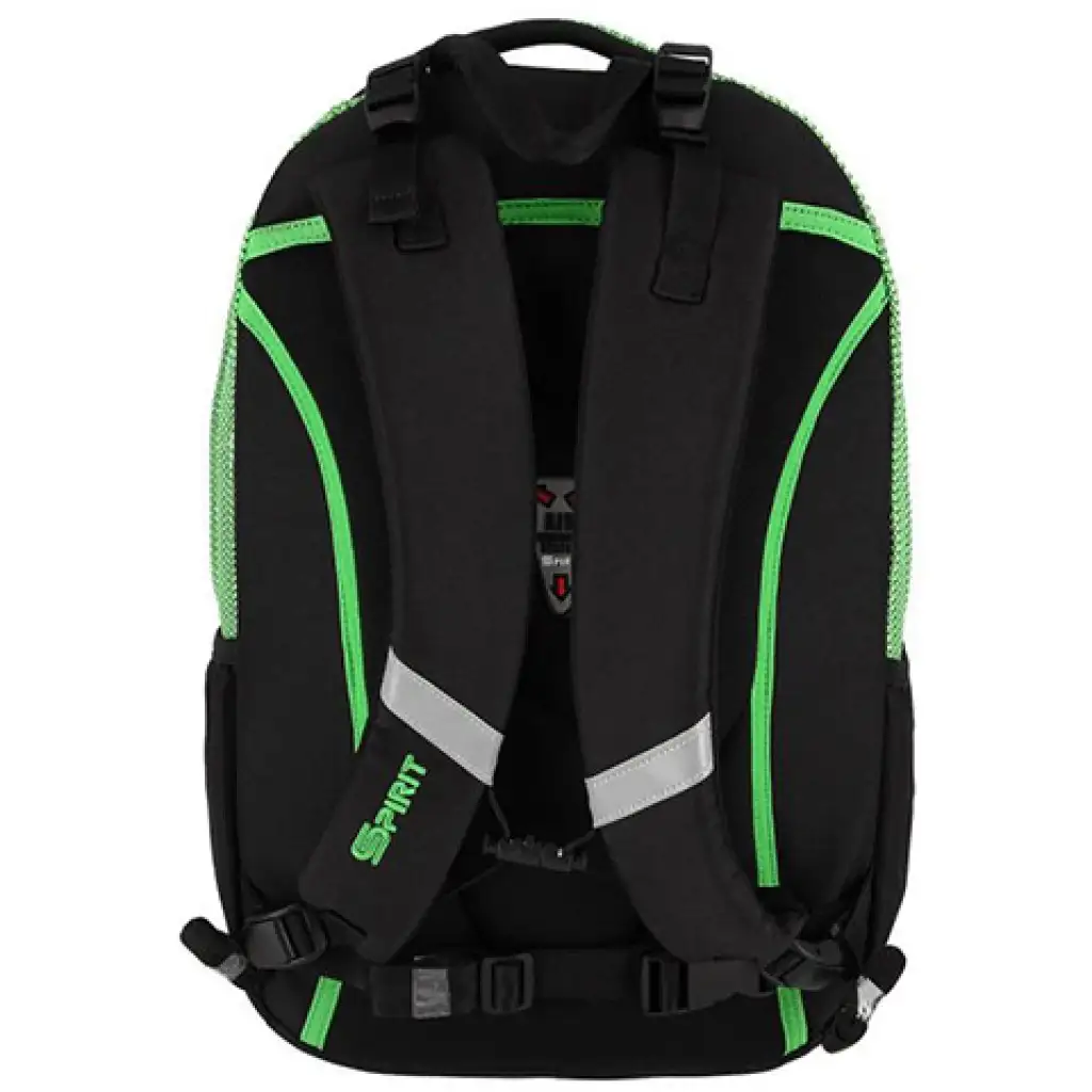 Spirit: Campus schwarzer und grüner abgerundeter Schulranzen, Rucksack 46x33x22cm kép 2