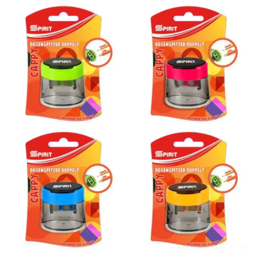 Spirit: Cappy 2-Loch-Behälter-Bleistiftspitzer in verschiedenen Ausführungen
