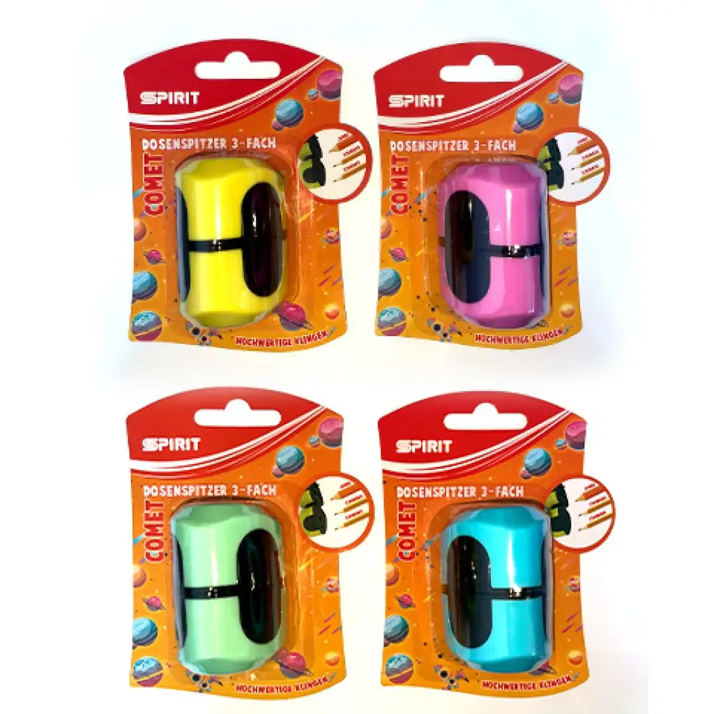 Spirit: Comet 3-Loch-Anspitzer in verschiedenen Ausführungen, 1 Stück in Blisterverpackung