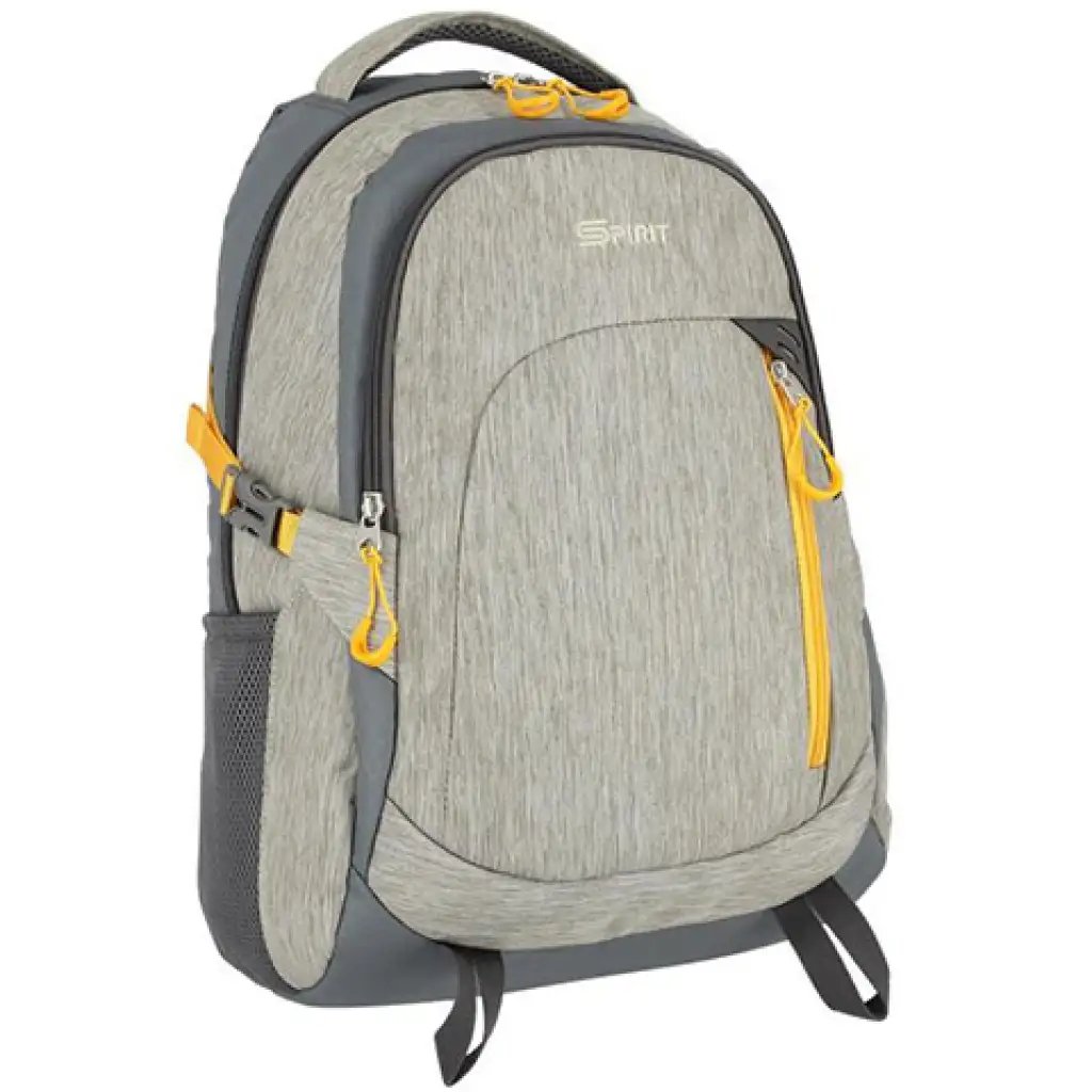 Spirit: Crew grauer, gelber abgerundeter Schulranzen, Rucksack 48x31x20cm