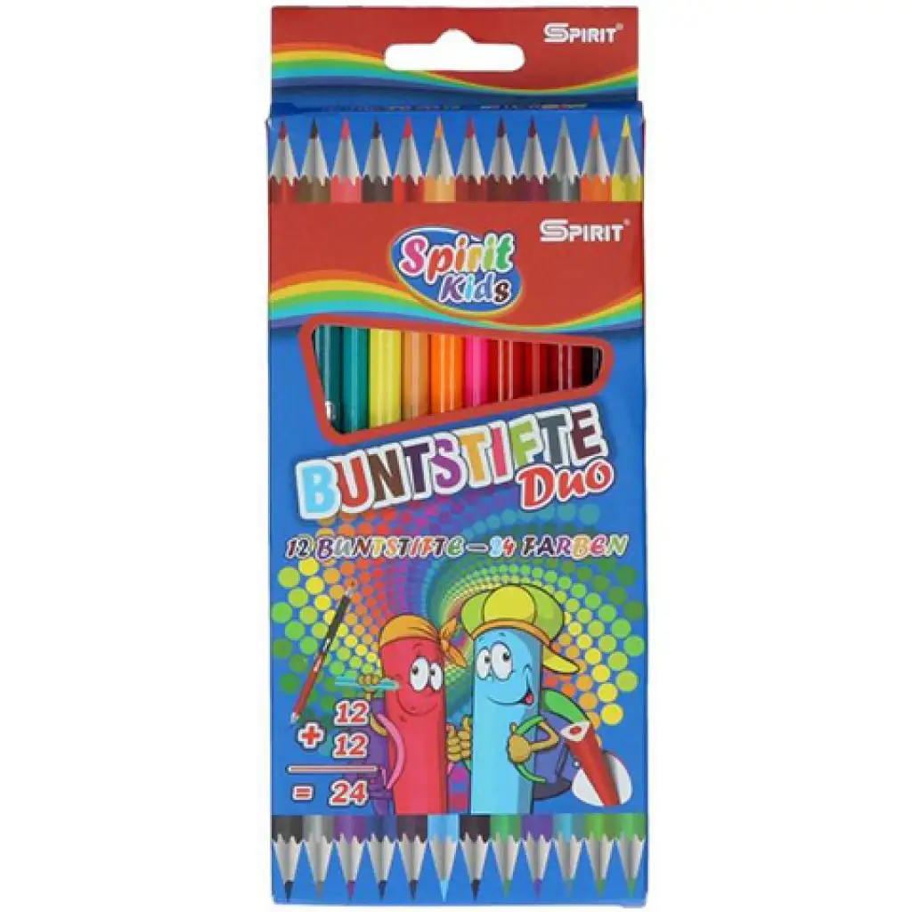 Spirit: Dreikantige doppelseitige Buntstifte 12er-Set