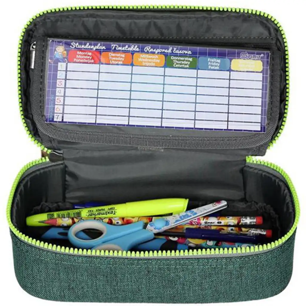 Spirit: Dunkel- und hellgrünes ovales Federmäppchen 23x10cm kép 3