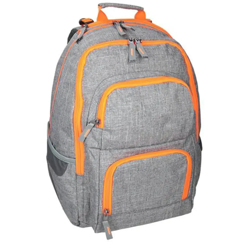 Spirit: E-Bag grauer und orange abgerundeter Schulranzen, Rucksack 46x34x22cm