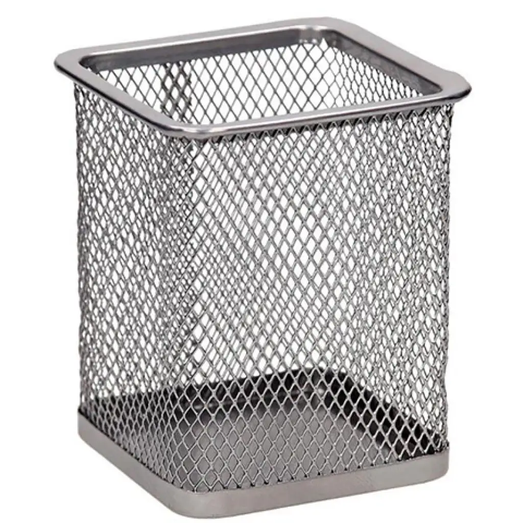 Spirit: Eckiger Metall-Schreibtisch-Organizer 8x8x10cm