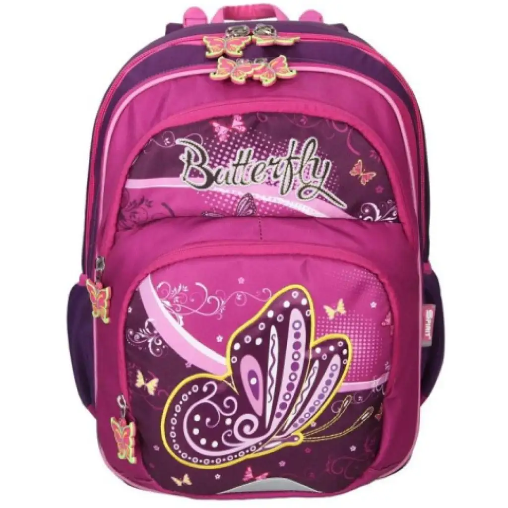 Spirit: Ergonomischer Schulrucksack in lila-pink mit Schmetterlingen