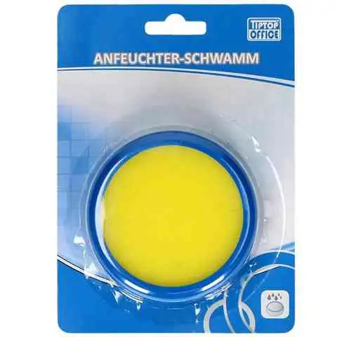 Spirit: Fingeranfeuchter Schwamm in blauer Aufbewahrung