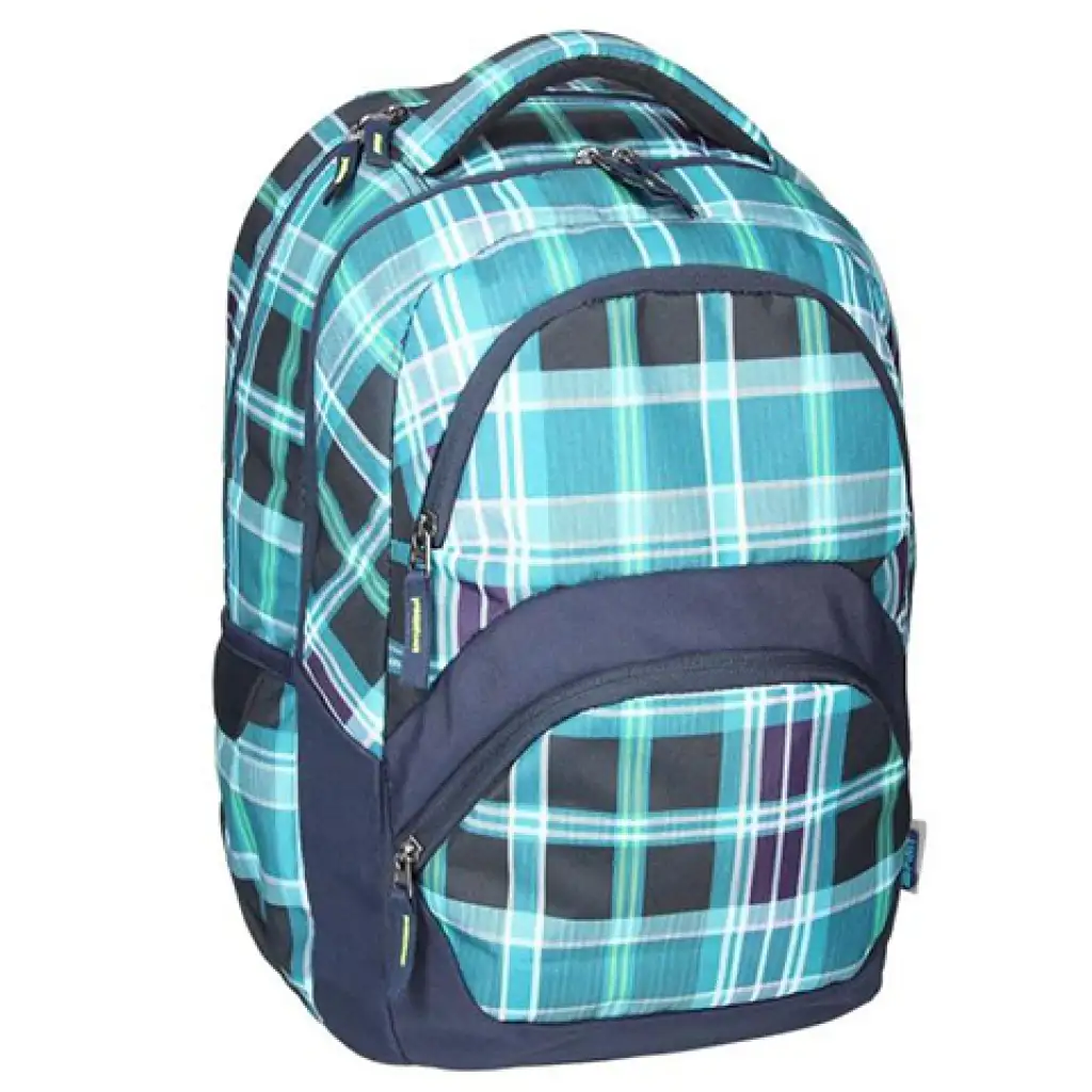 Spirit: Freedom blau kariertes, abgerundetes Schultasche, Rucksack