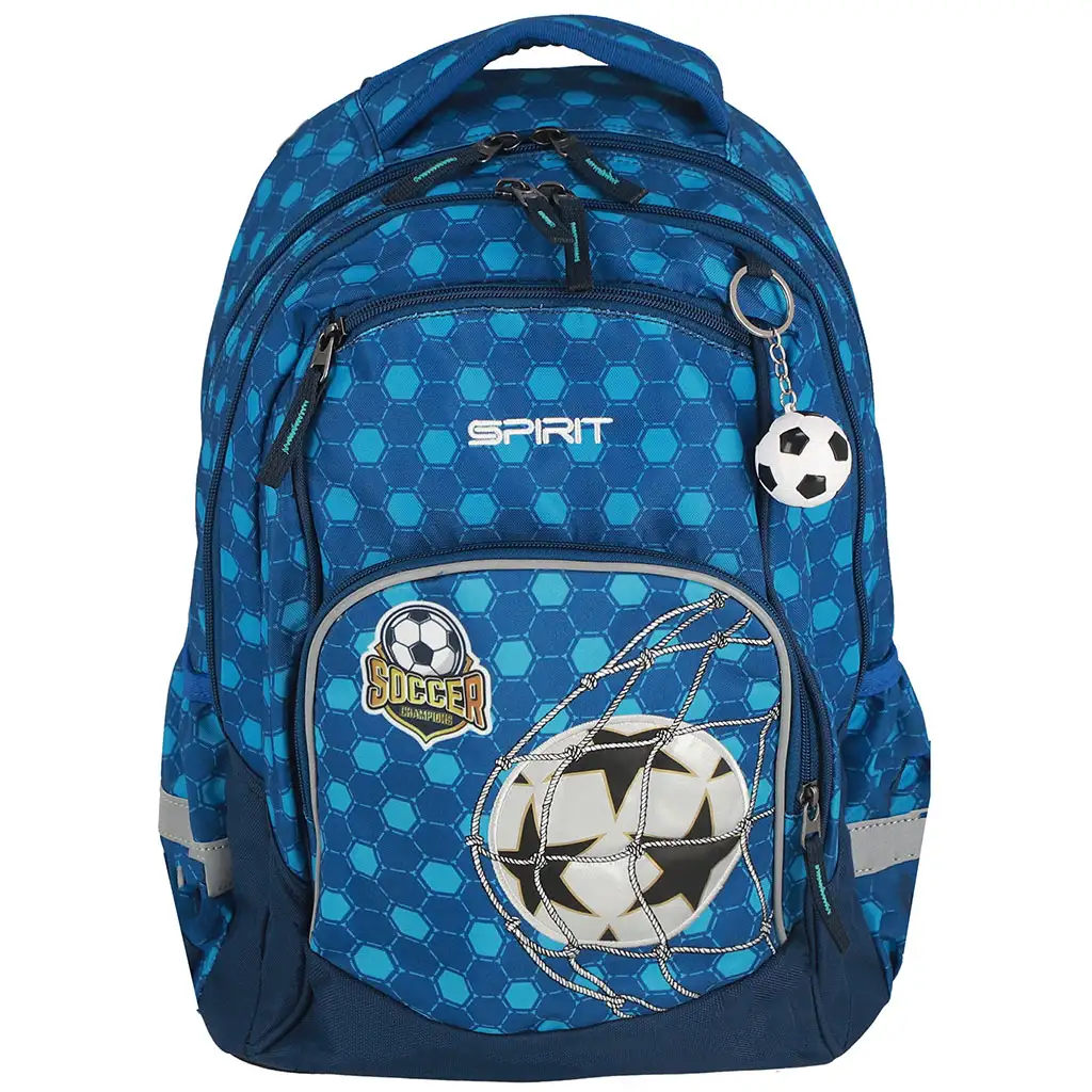 Spirit: Fußball-Champion 3D-Muster abgerundeter Schulranzen, Rucksack 34x26x44cm kép 3