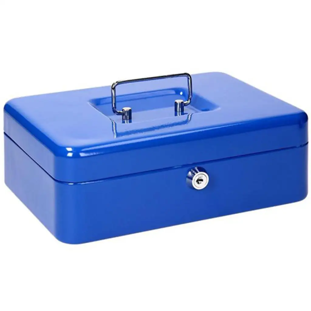 Spirit: Geldkassette in Blau mit 2 Schlüsseln CB190 300x240x88mm