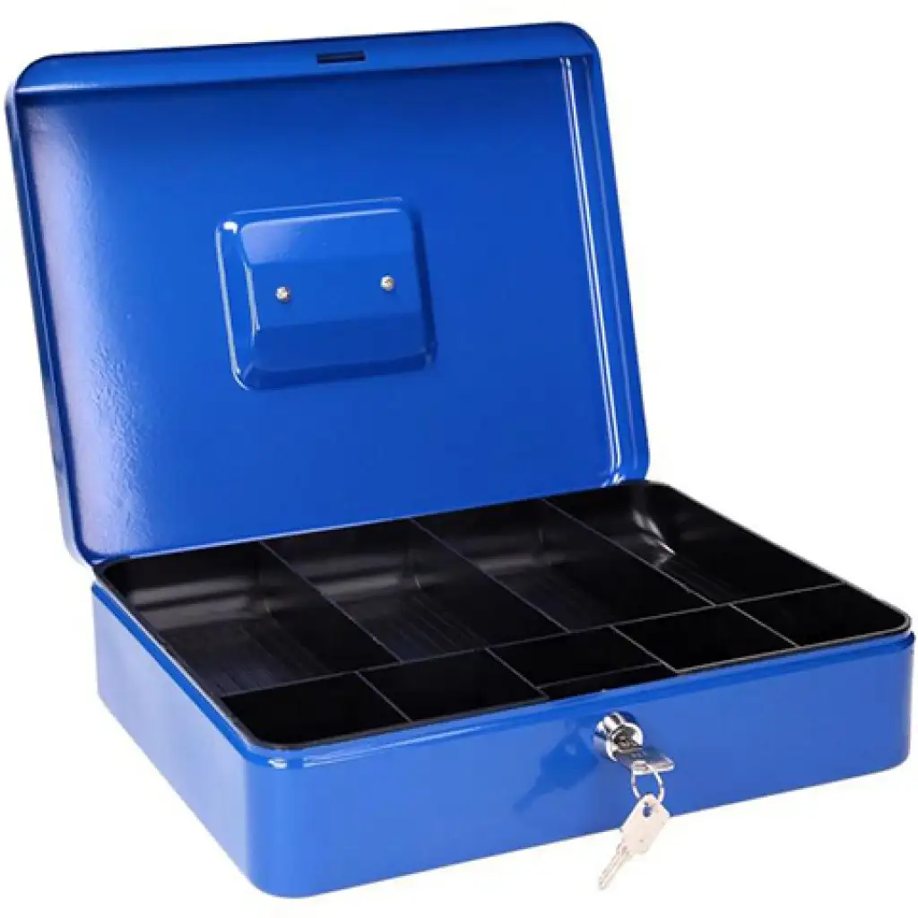 Spirit: Geldkassette in Blau mit 2 Schlüsseln CB190 300x240x88mm kép 2