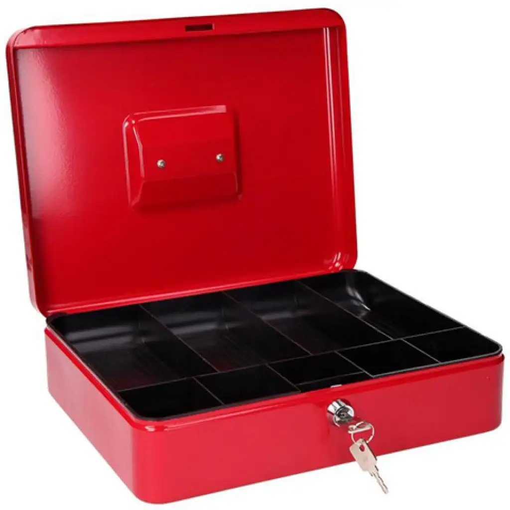 Spirit: Geldkassette in Rot mit 2 Schlüsseln CB190 300x240x88mm kép 2
