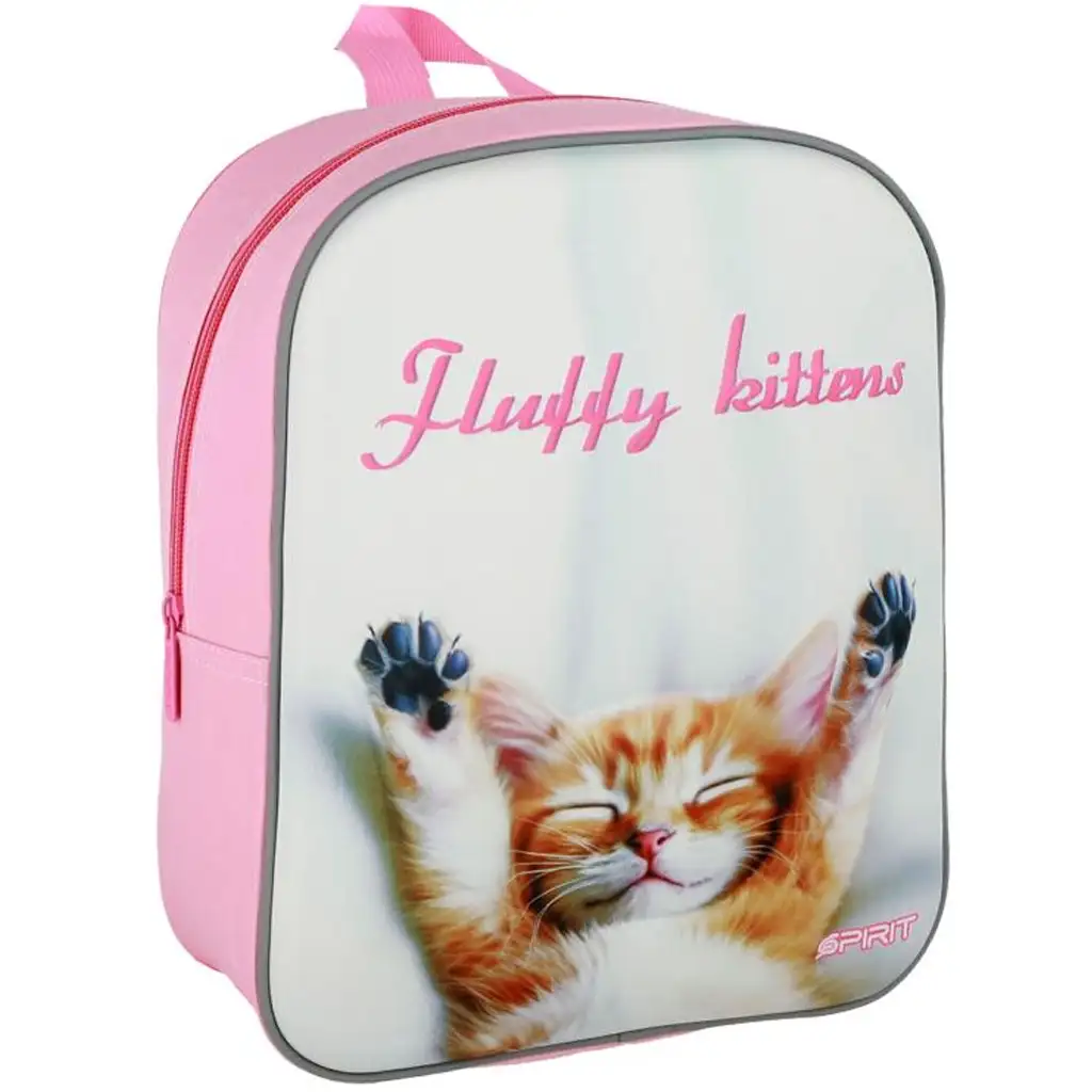 Spirit: Happy Kittens fröhliche Kätzchen 3D gemusterter abgerundeter Kindergartenrucksack 30x25x12cm
