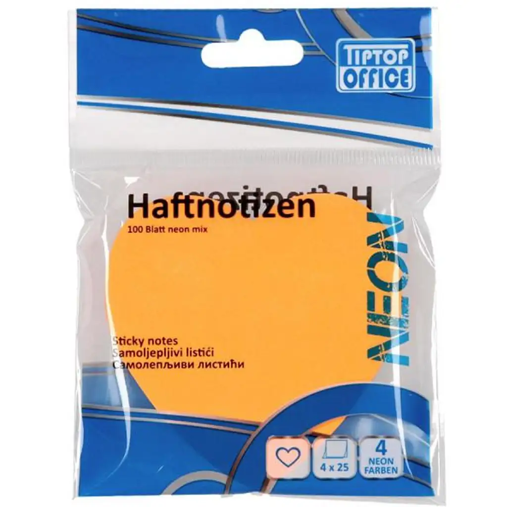 Spirit: Herzförmiger 100-Blatt-Haftnotizblock 75x75mm