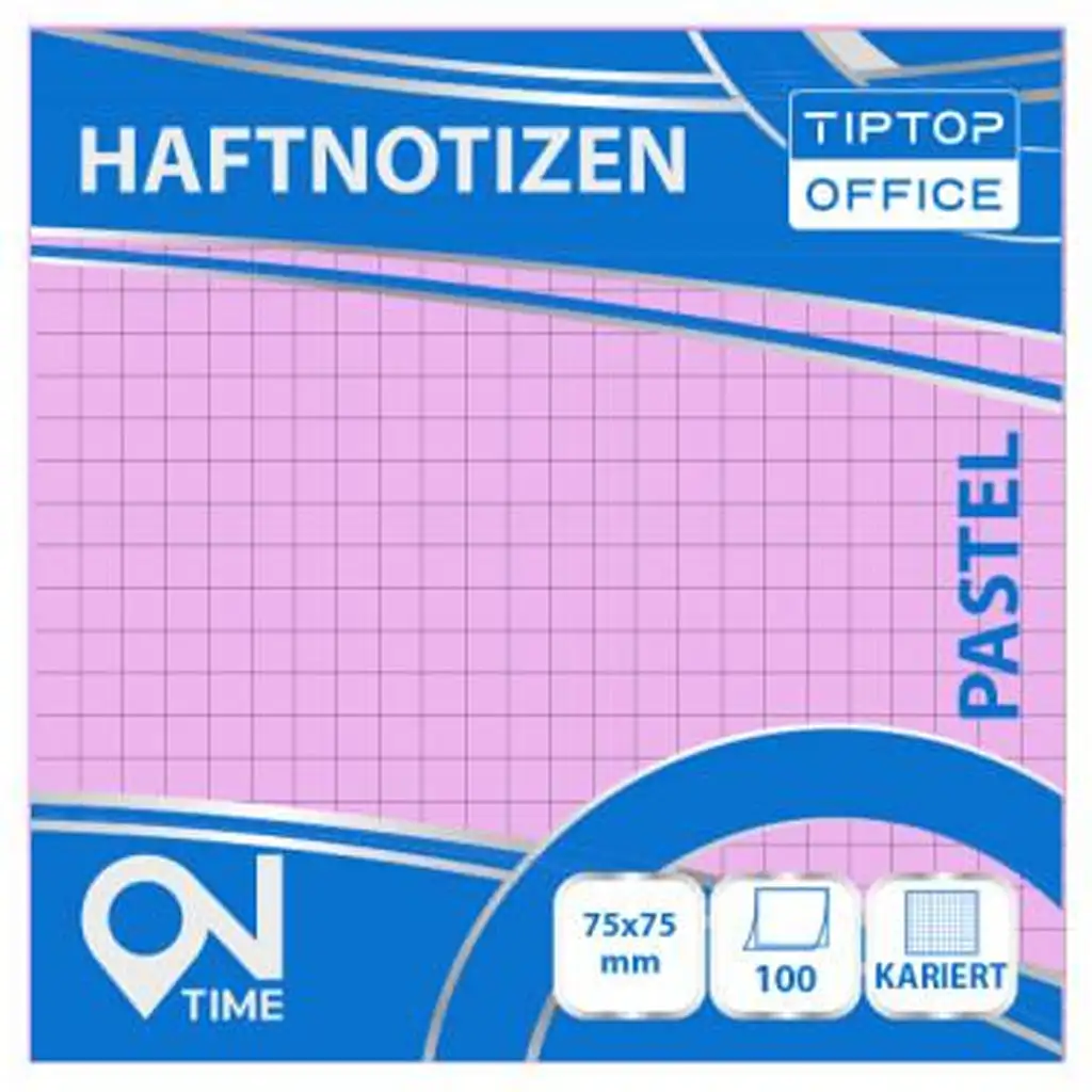 Spirit: Kariertes pastellrosa 100-Blatt selbstklebendes Notizblock 75x75mm