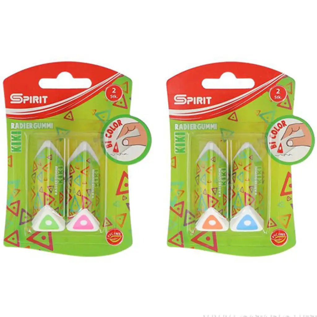 Spirit: Kiki dreieckiger Radiergummi in verschiedenen Farben, 2er-Set