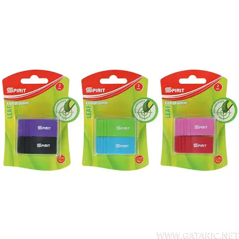 Spirit: Leaf eckiger Radiergummi in verschiedenen Farben, 2er-Set