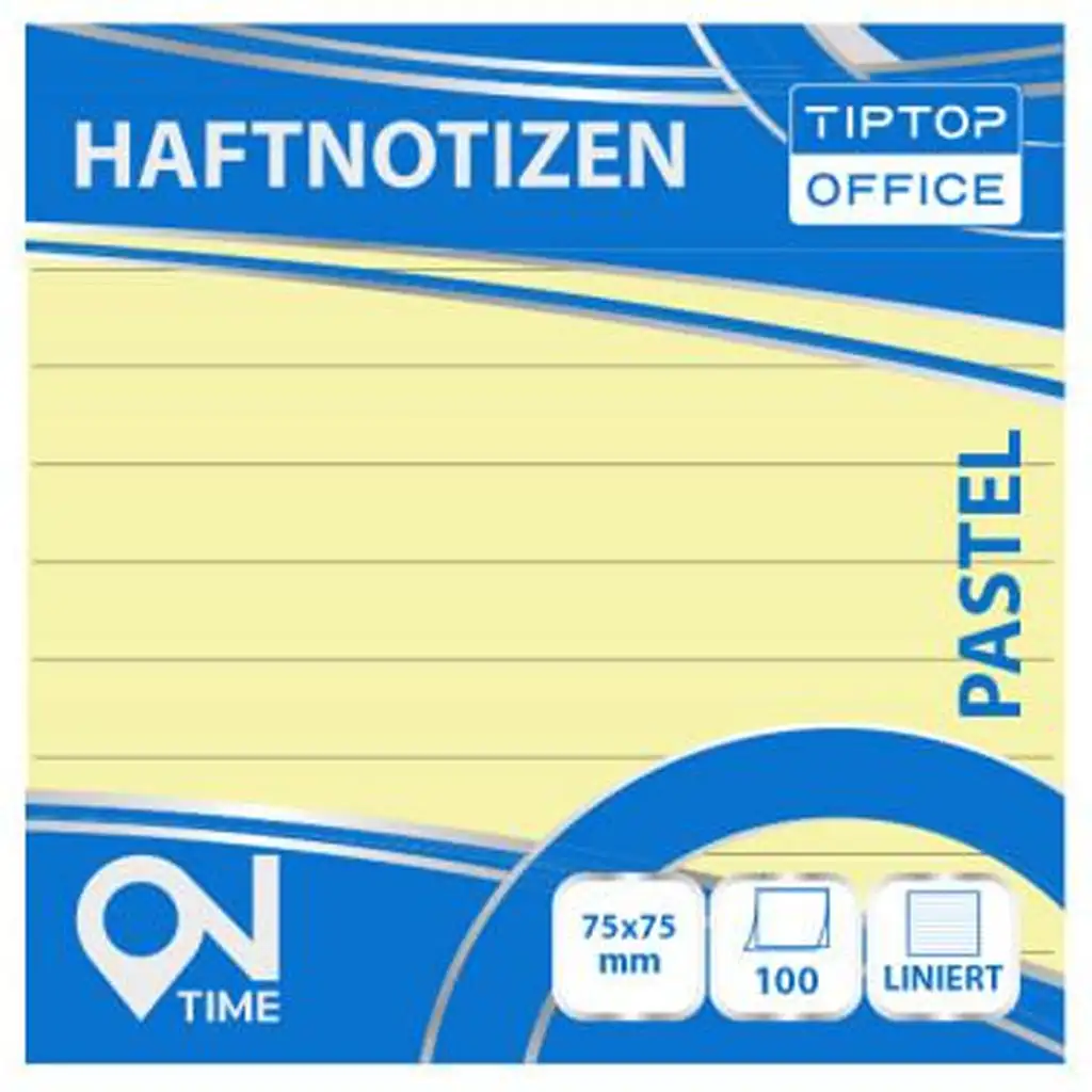 Spirit: Liniertes Pastellgelb 100-Blatt selbstklebender Notizblock 75x75mm