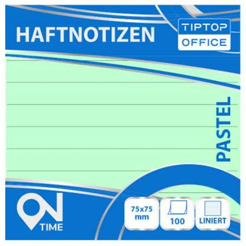 Spirit: Liniertes Pastellgrün 100-Blatt selbstklebender Notizblock 75x75mm