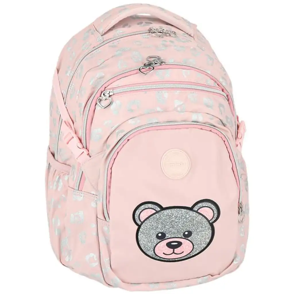 Spirit: Masha Bär rosa abgerundeter Schulranzen, Rucksack 46x31x21cm
